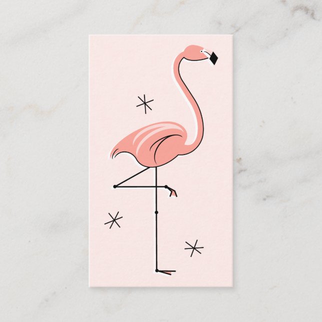 Flamingo Tarjeta de visita rosa (Anverso)