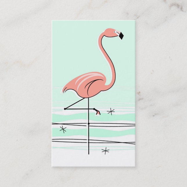 Flamingo tarjeta de visita verde (Anverso)