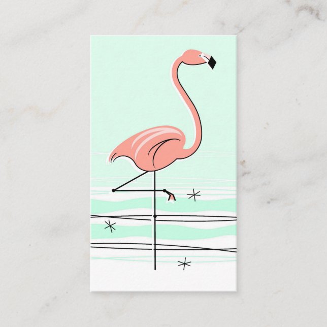 Flamingo tarjeta de visita verde (Anverso)