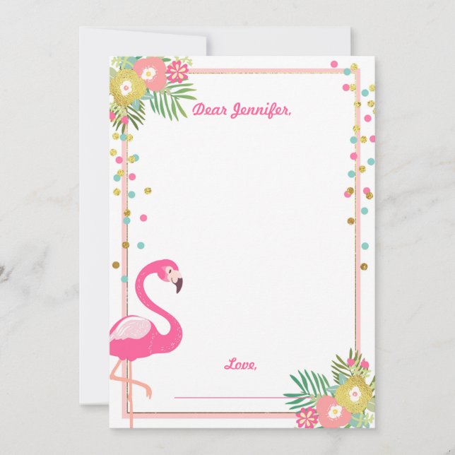 Flamingo Tarjetas de libro de cumpleaños Time Caps (Anverso)