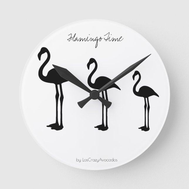 Flamingo Time Reloj de pared mínimo (Anverso)