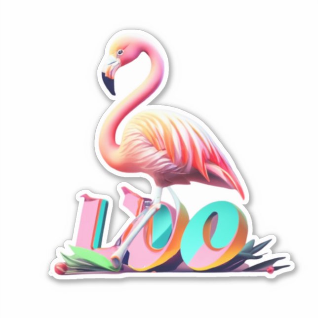 Flamingo Transforma tu espacio con Pegatinas (Anverso)