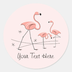 Flamingo Trío Rosa 2 pegatina de texto