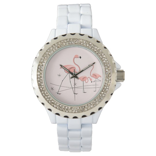 Flamingo Trío rosa 2 reloj (Anverso)