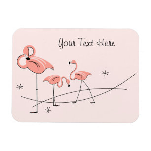Flamingo Trio rosa imán de texto flexible