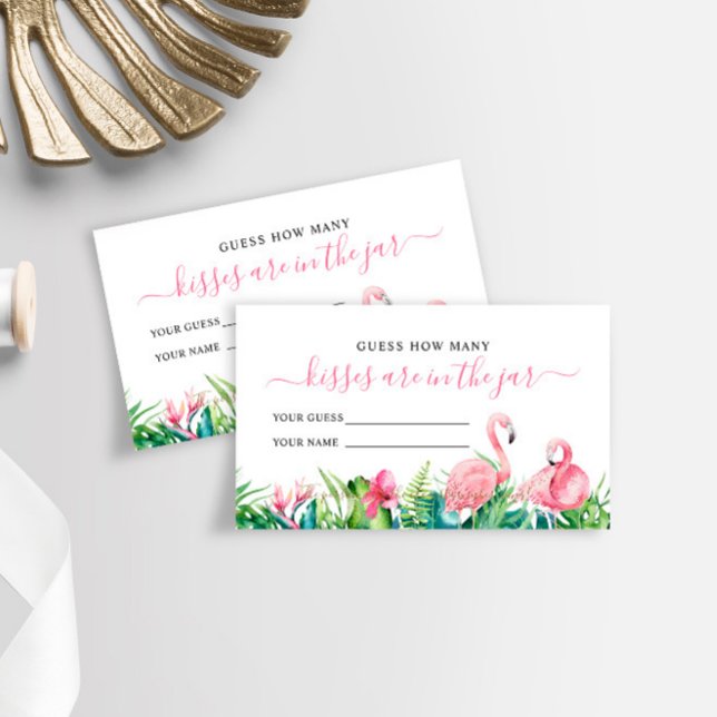 Flamingo Tropical Cuántas Besos Ducha Tarjeta de j (Subido por el creador)