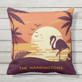 Flamingo tropical nombre personalizado almohadas d