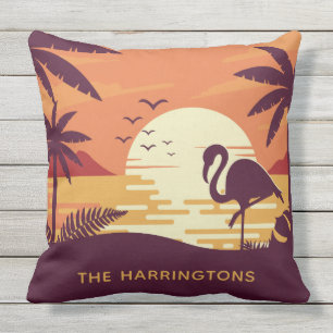 Flamingo tropical nombre personalizado almohadas d