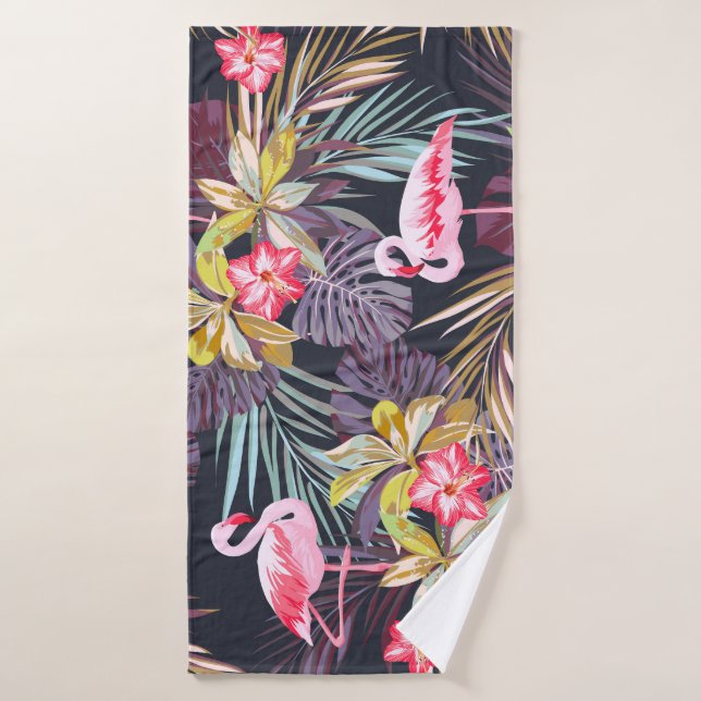 Flamingo Tropical: Patrón veraniego sin foco (Toalla de baño)