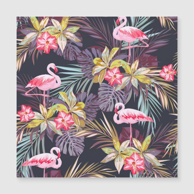 Flamingo Tropical: Patrón veraniego sin foco (Anverso)