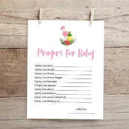 Flamingo tropical reza con tarjeta Baby Shower