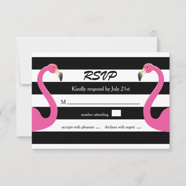 Flamingo Wedding RSVP (Anverso)