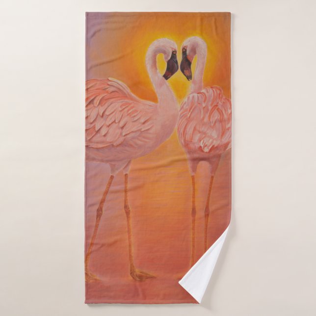 Flamingoes Love (Toalla de baño)