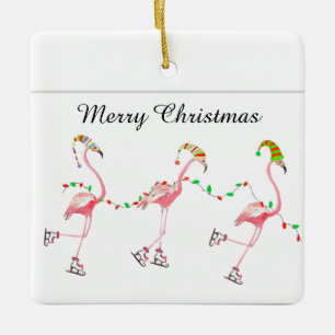 Flamingos adorno navideño