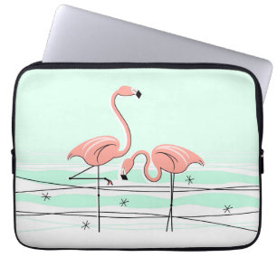 Flamingos Aqua Pair Nombre funda para portátil