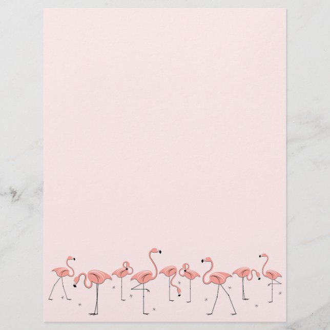 Flamingos Cabezal de membrete de la línea rosada (Anverso)