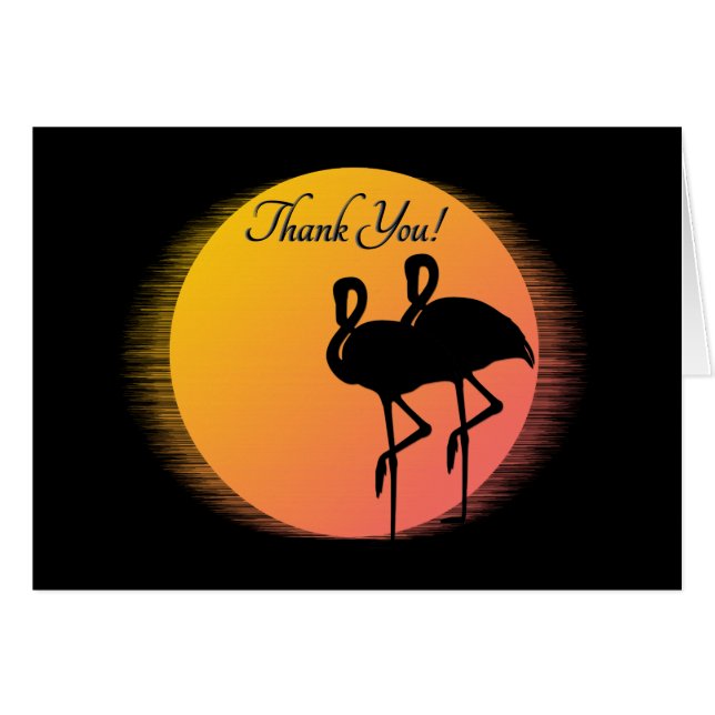 Flamingos de la puesta del sol Gracias! (Anverso (Horizontal))