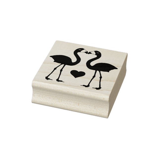 "Flamingos enamorados" Sello de caucho (Sello)