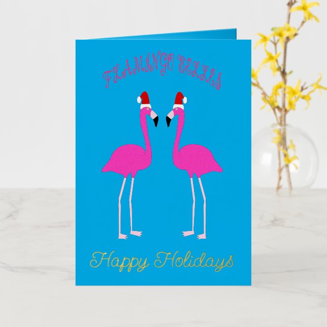 Flamingos Lesbianas de Navidad Flamingo Belles Per (flor amarilla)