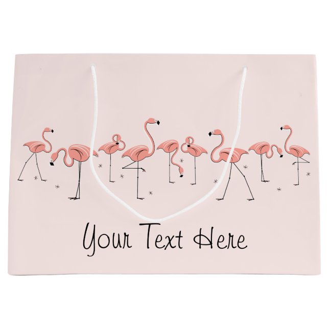 Flamingos Línea rosa bolsa de regalo grande (Anverso)