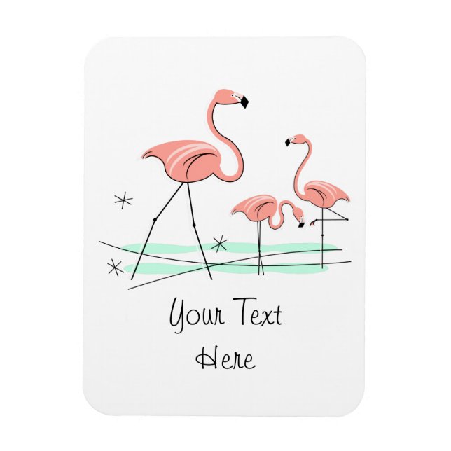 Flamingos Ocean Trio 2 imán de texto flexible (Vertical)