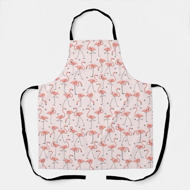 Flamingos Pequeño patrón rosado delantal (Anverso)