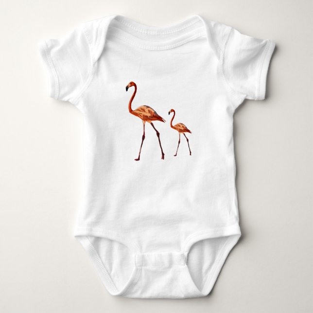 Flamingos rosados Baby Jersey Bodysuit (Anverso)