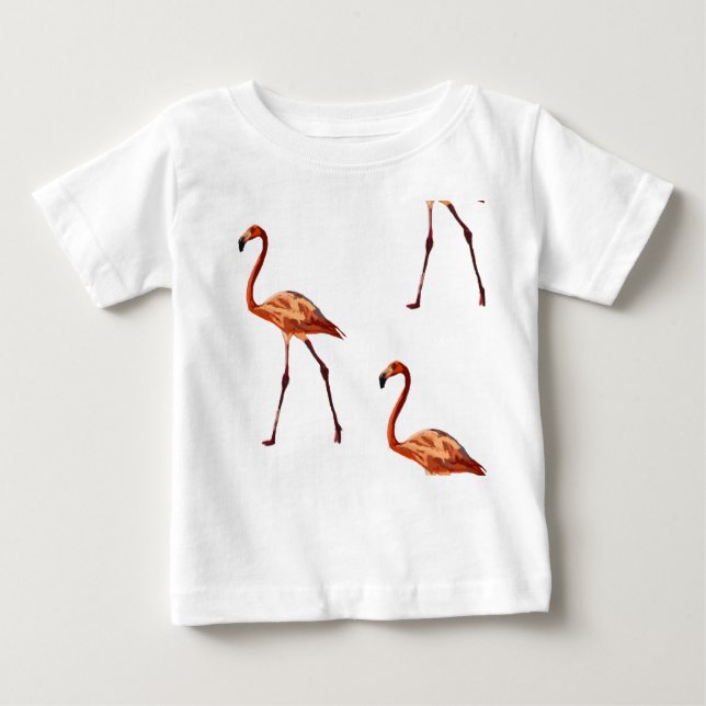 Flamingos rosados Bebé Bella camiseta de Jersey (Anverso)