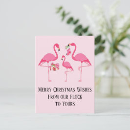 Flamingos rosados Feliz Navidad