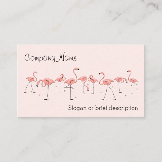 Flamingos tarjeta de visita de la línea rosa (Anverso)