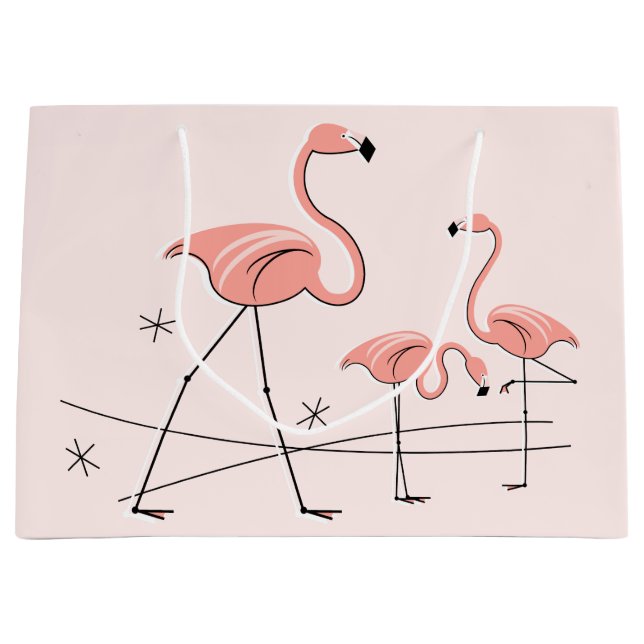 Flamingos Trío rosa 2 bolsa de regalo grande (Anverso)