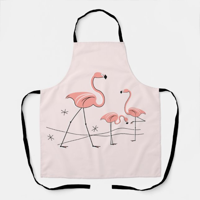 Flamingos Trío rosa 2 delantal (Anverso)