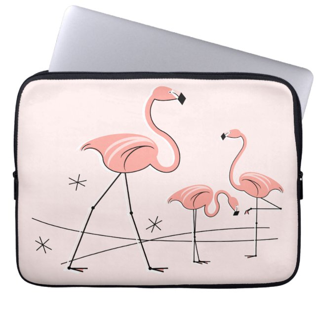 Flamingos Trío rosa 2 funda para portátil (Frente)