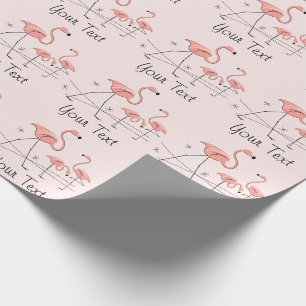 Flamingos Trío rosa 2 Papel envoltorio de texto