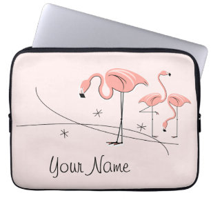 Flamingos Trío rosa 3 Nombre funda para portátil