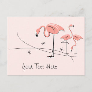 Flamingos Trío rosa 3 Postales de texto