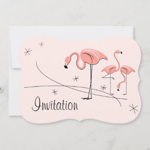 Flamingos Trío rosa 3 soporte de invitación