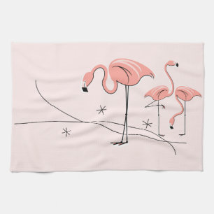 Flamingos Trío rosa 3 toalla de cocina