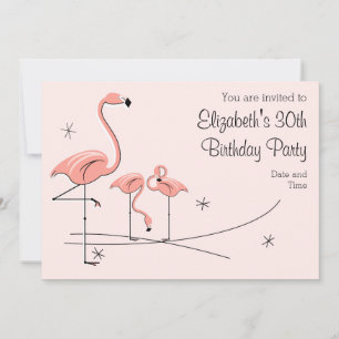 Flamingos Trío rosa 4 invitación