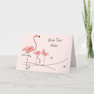 Flamingos Trío rosa 4 tarjeta de felicitación de t