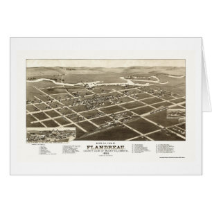 Flandreau, mapa panorámico del SD - 1883