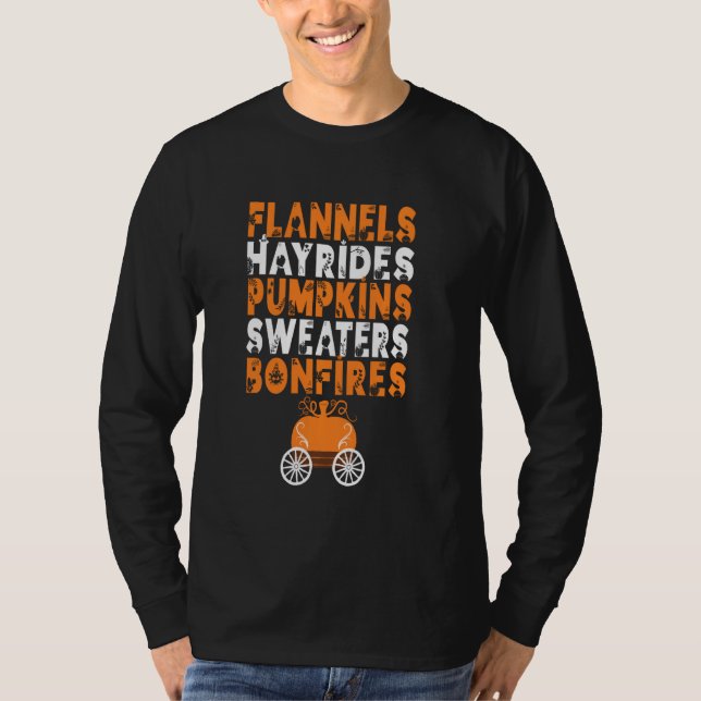 Flaneles divertidos Hayrides Pumpkins Sweaters Bon (Anverso)