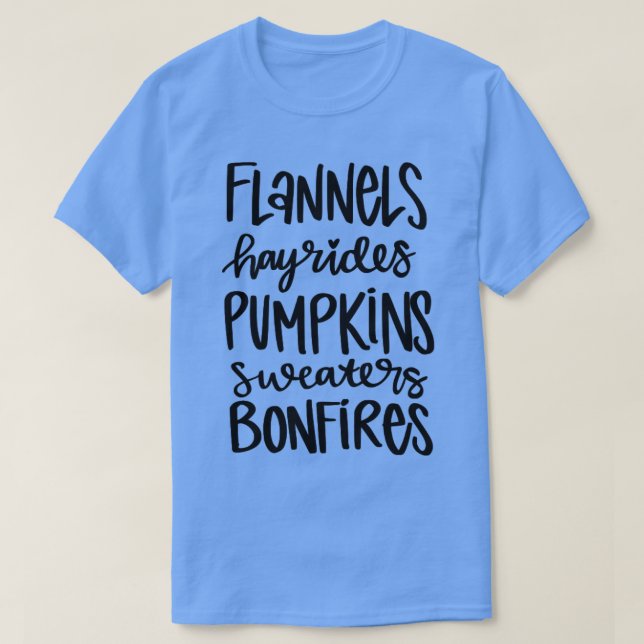 Flanels Hayrides Pumpkins Sweaters Bonfires (Diseño del anverso)