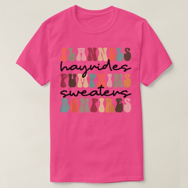 Flanels Hayrides Pumpkins Sweaters Bonfires Autum (Diseño del anverso)