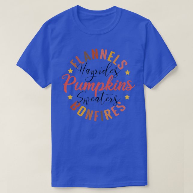 Flanels Hayrides Pumpkins Sweaters Bonfires Funny (Diseño del anverso)