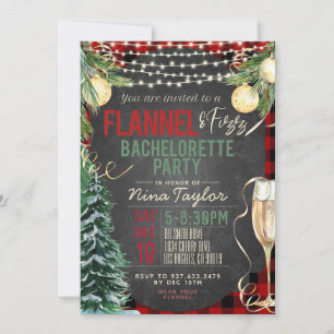 Flannel y Fizz Bachelorette Invitación