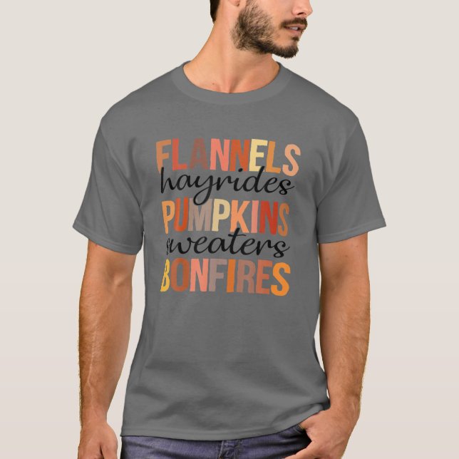 Flannels Hayrides Pumpkins Sweaters Bonfires Fall (Anverso)