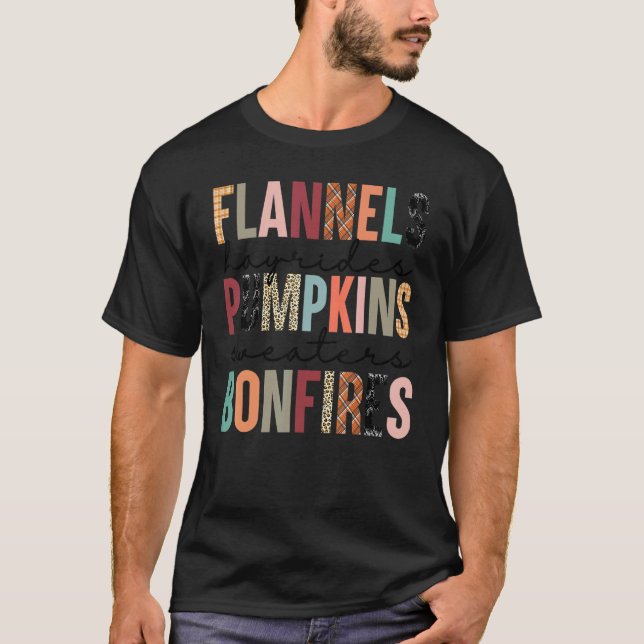 Flannels Hayrides Pumpkins Sweaters Bonfires Plaid (Anverso)