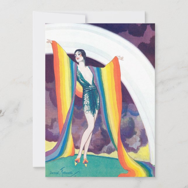 Flapper con tarjeta en blanco arco iris de los año (Anverso)