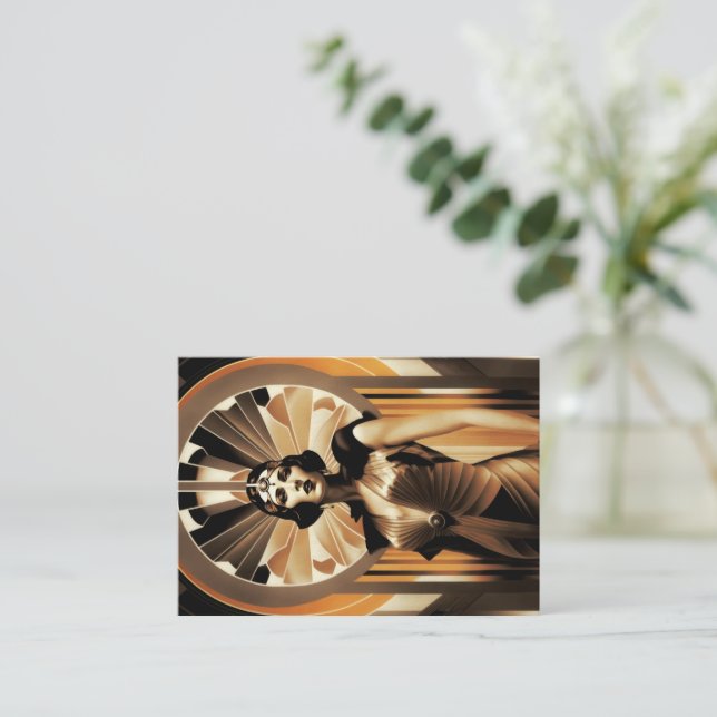 Flapper Woman, Art Deco, Vol 2 - Jugar con tarjeta (Anverso de pie)
